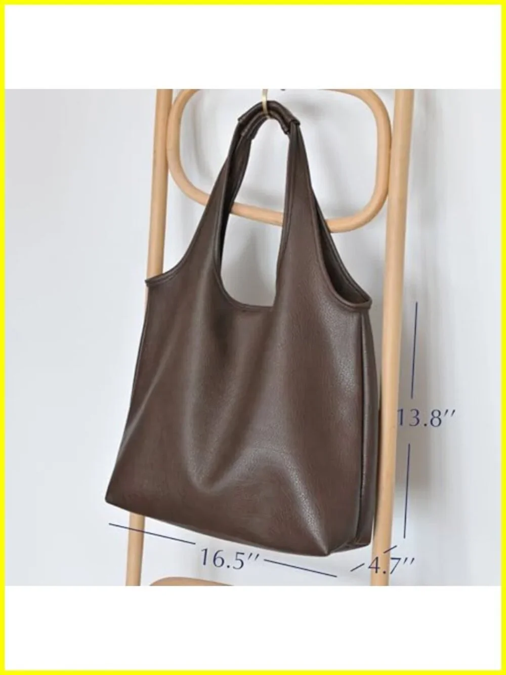 Women's Hobo Bag Vegan Leather Tote Oversized Slouchy Handbag